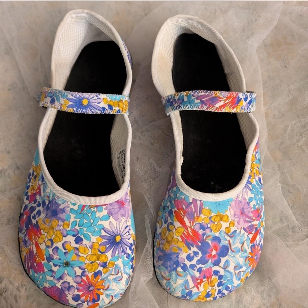 Ahinsa Shoes Ananda Flowered Ballerinas